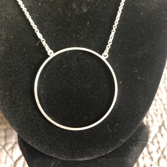 O-Ring Silver Necklace, 24” long. - Picture 2 of 2